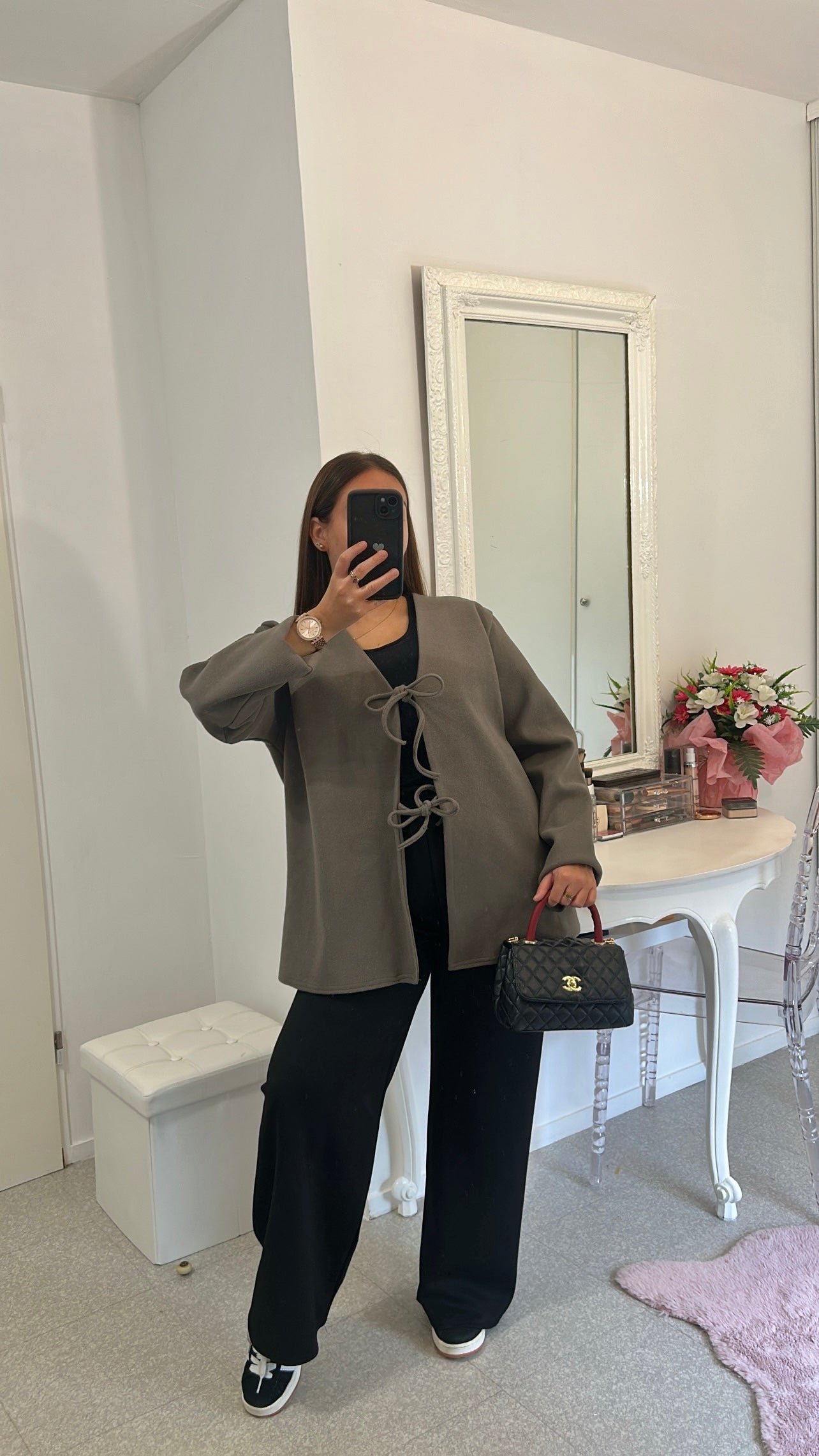 Gilet à noeud taupe