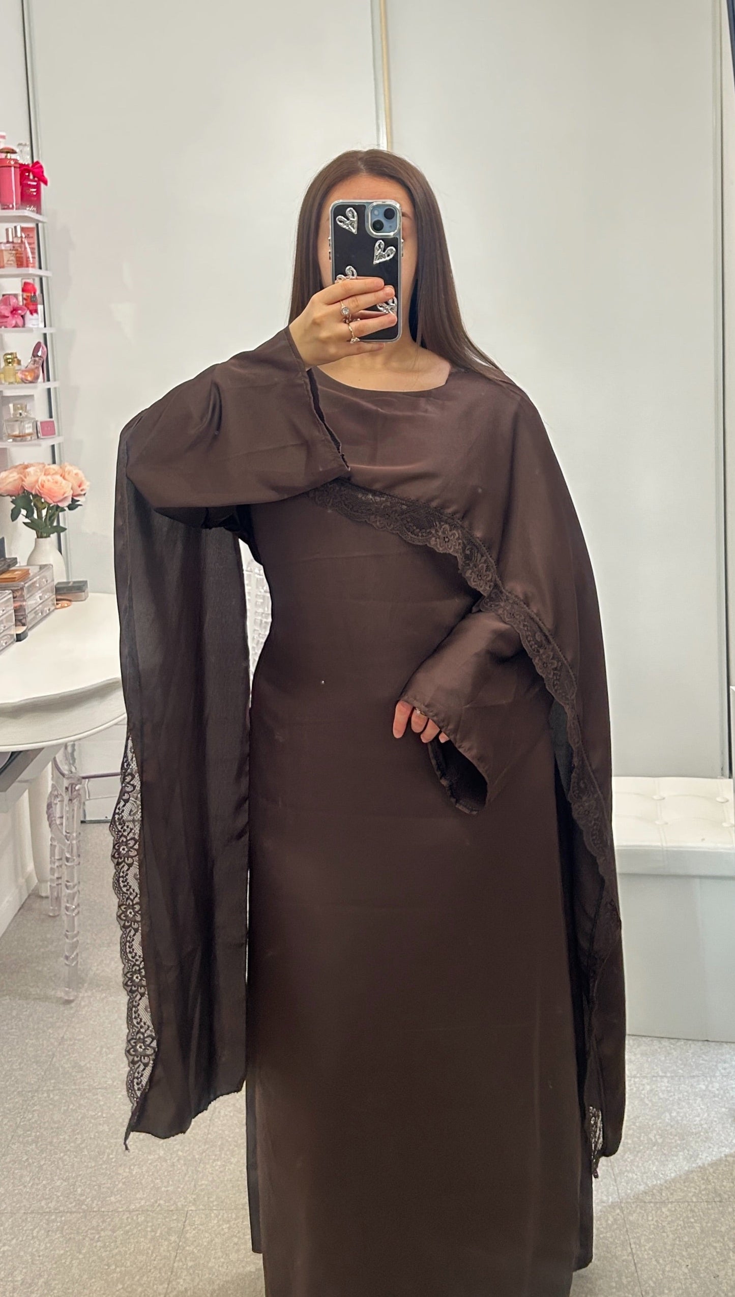 Abaya de satén morado