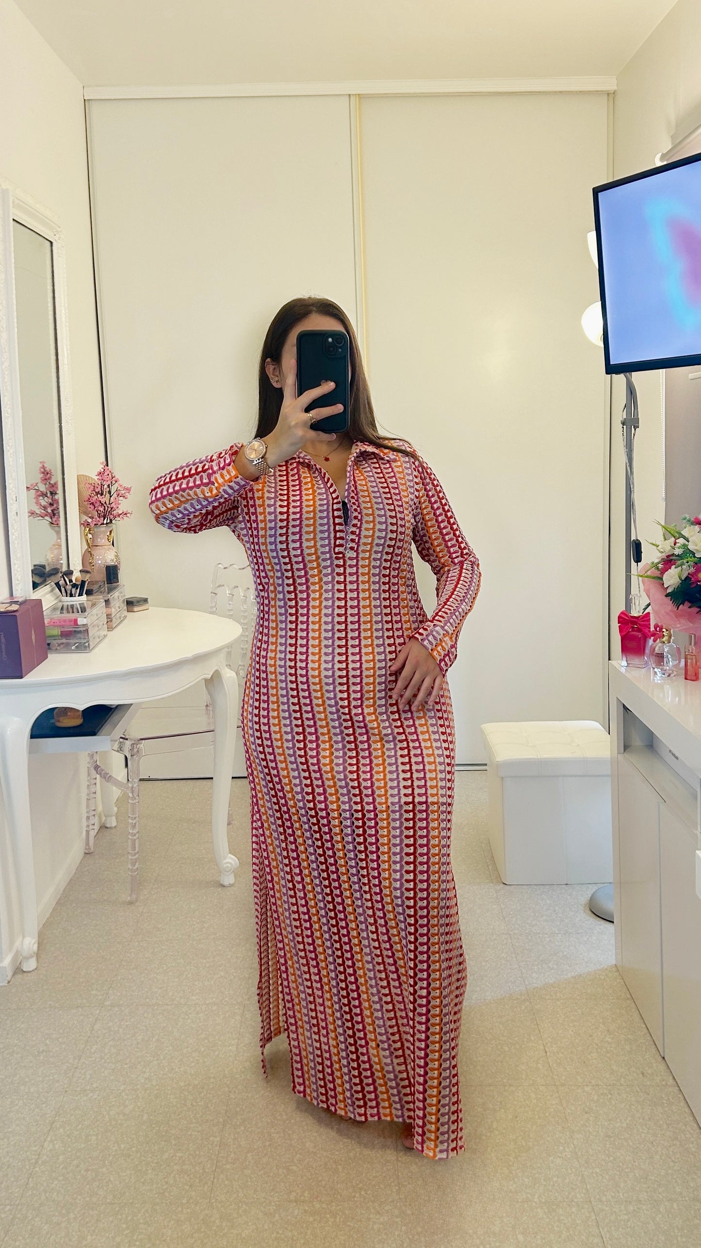 Robe longue en crochet