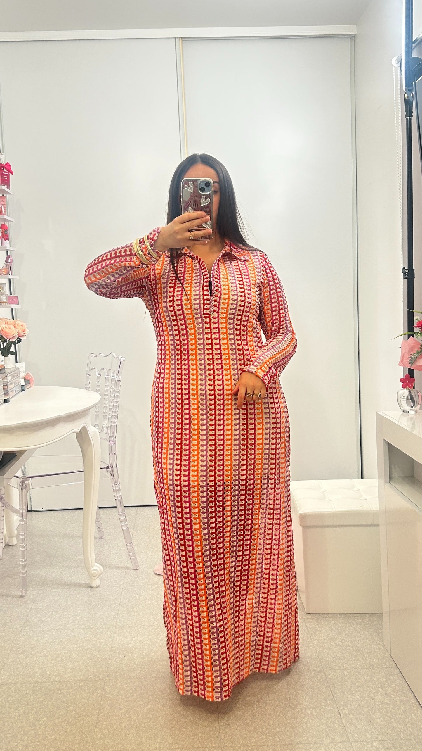 Vestido largo de crochet