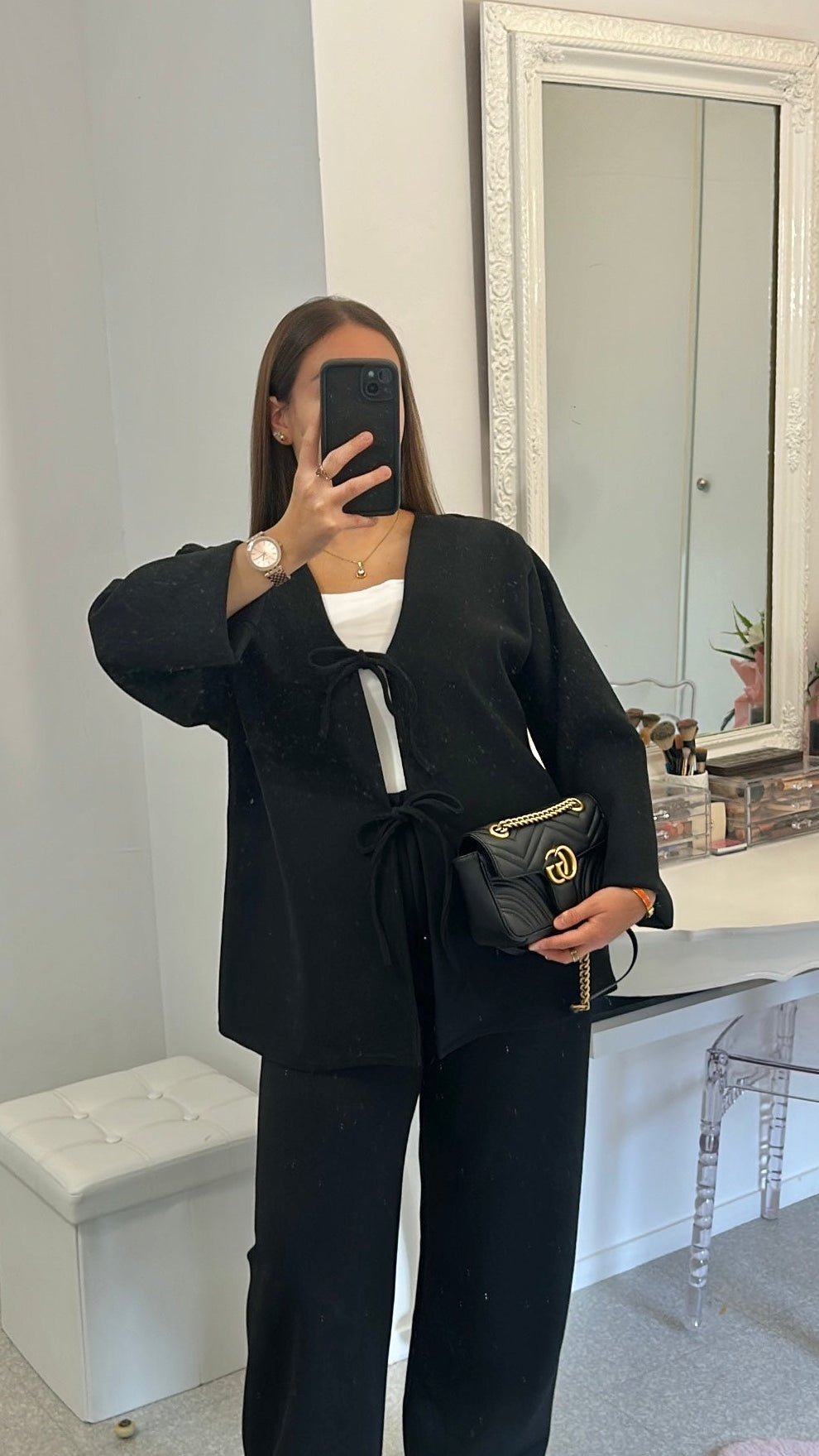 Chaleco anudado color topo