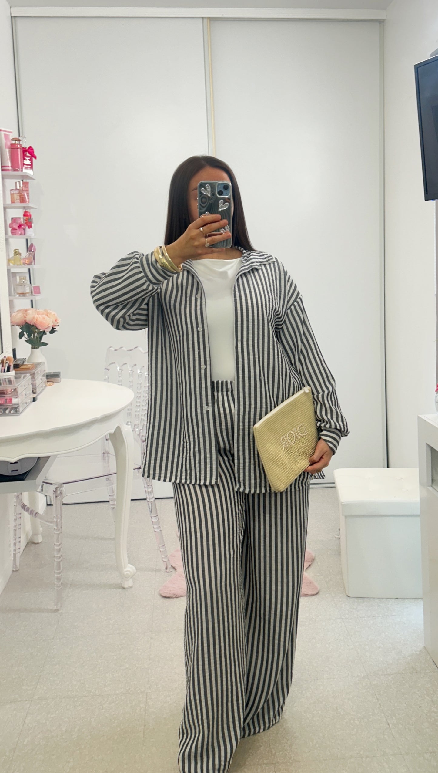 Ensemble chemise à rayures