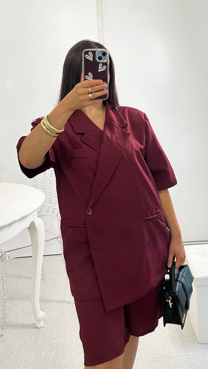 Ensemble blazer short bermuda oversize