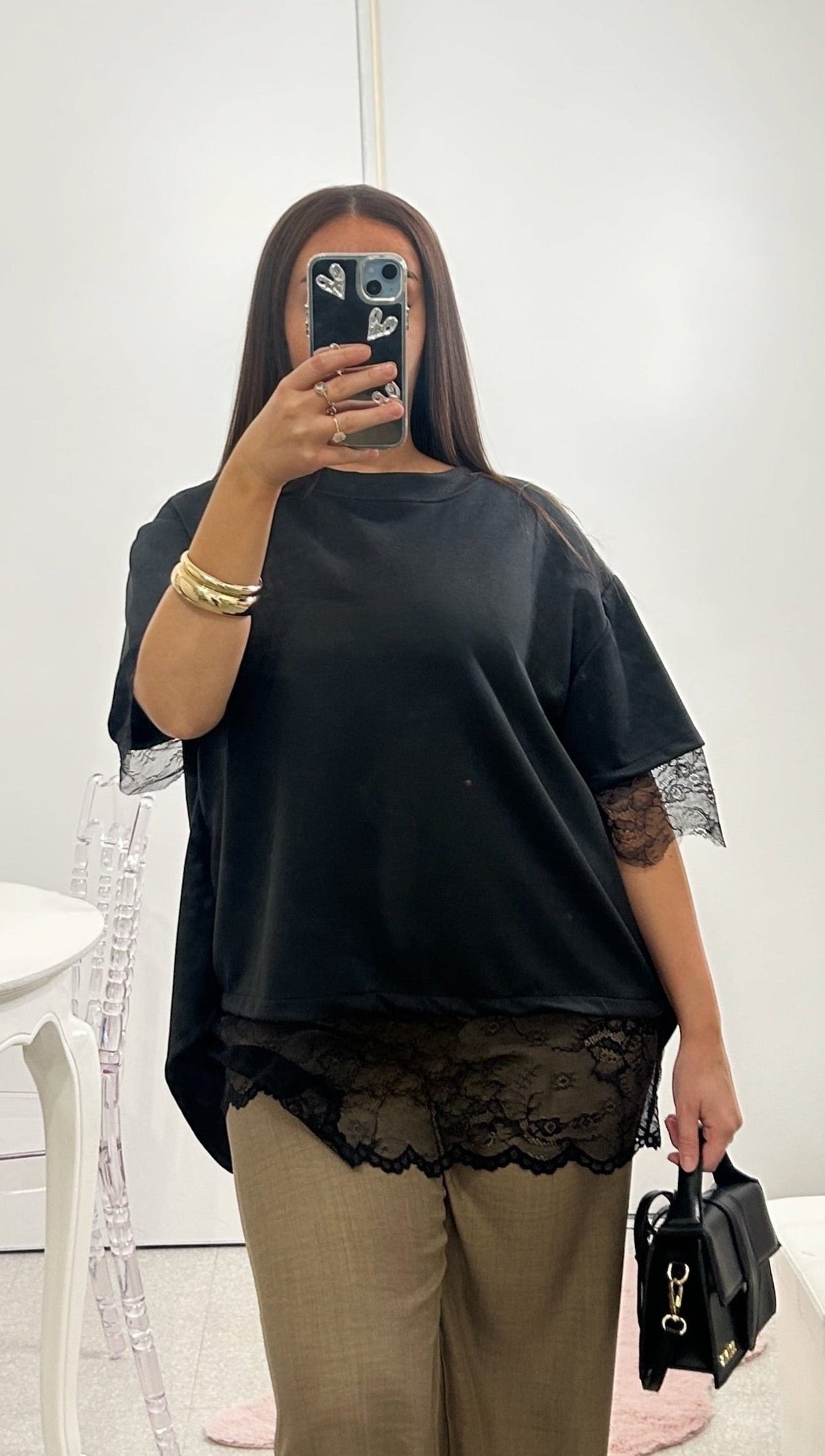 T-shirt oversize dos en dentelle