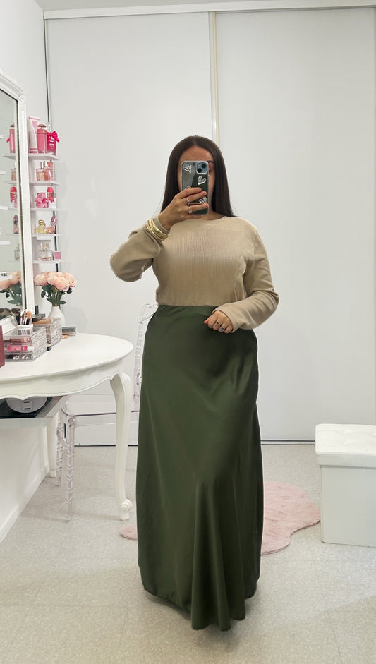 Jupe longue satinée