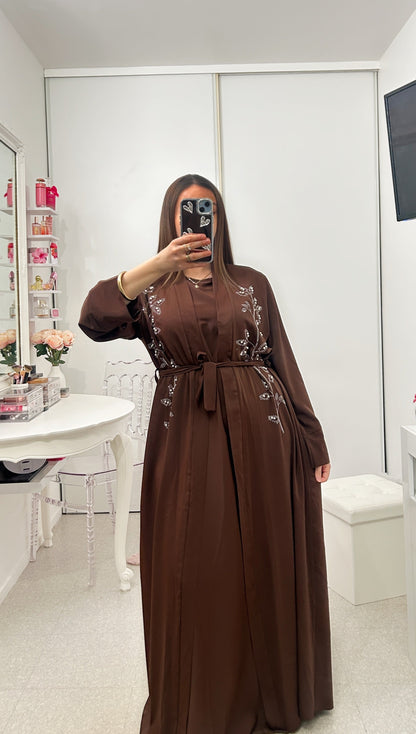 Abaya kimono avec strass