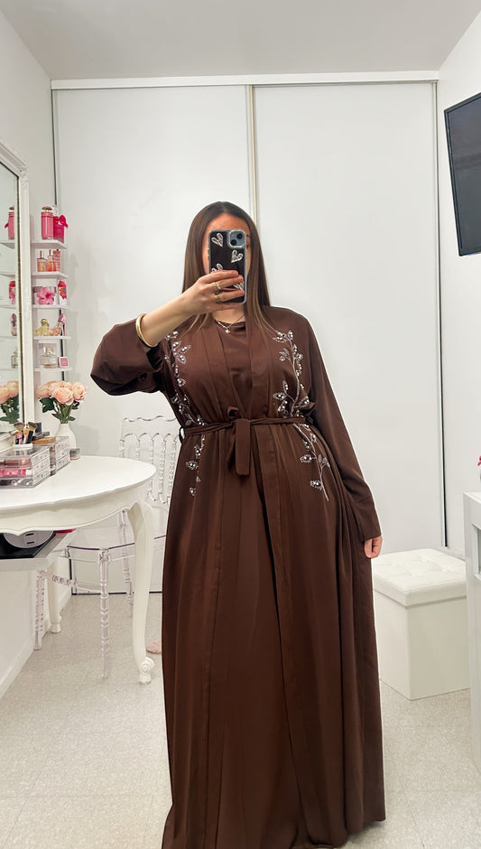 Abaya kimono avec strass