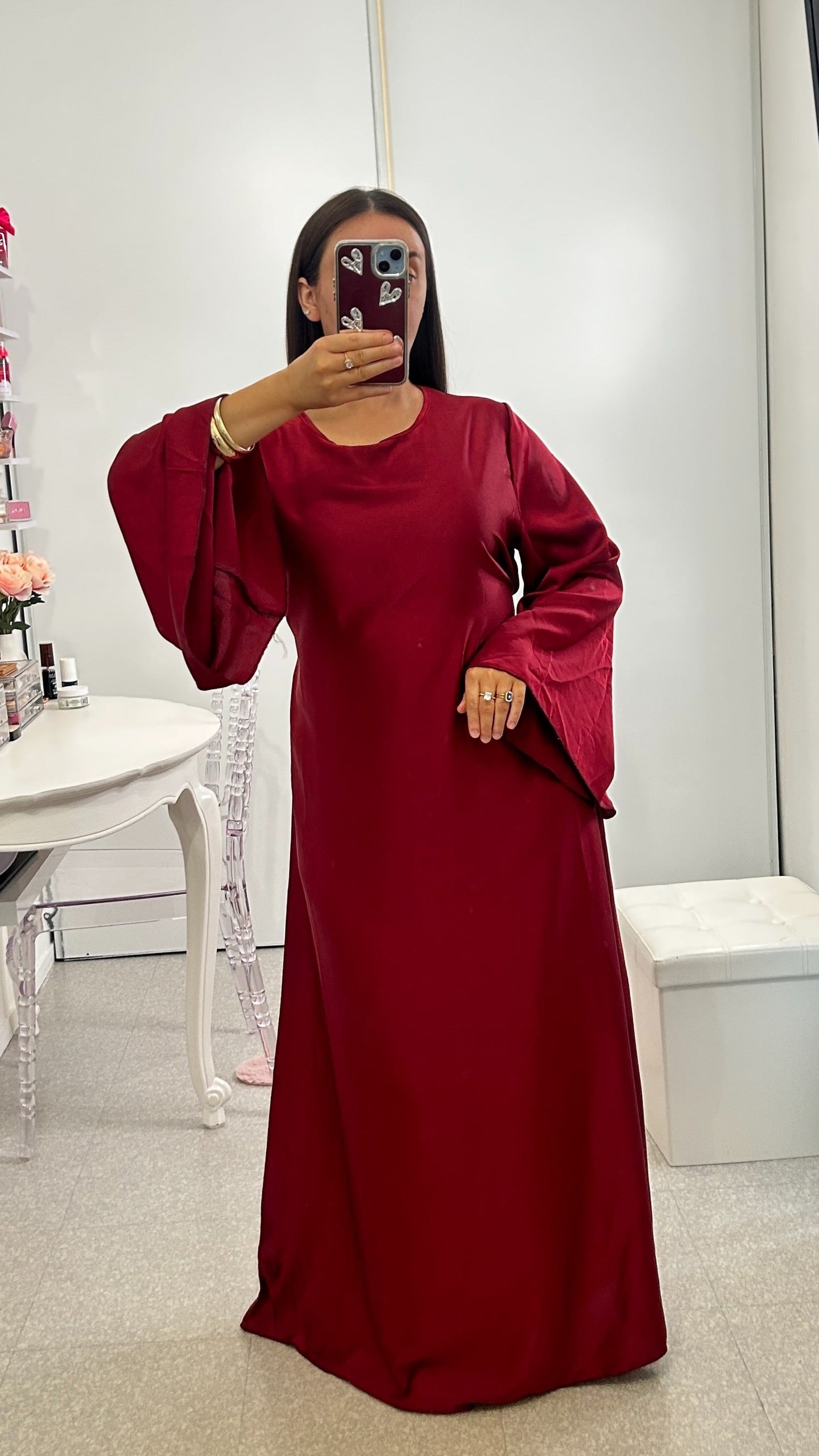 Abaya de satén morado