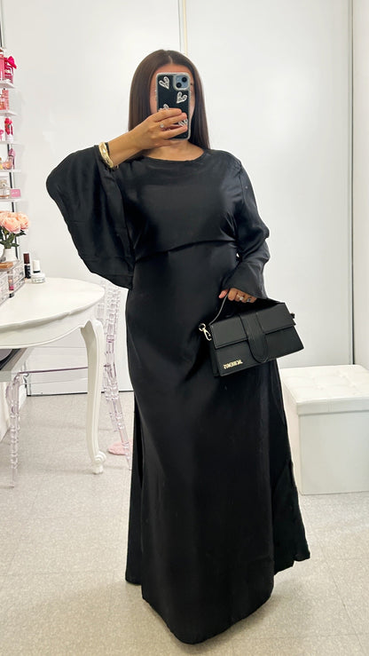 Abaya de satén morado