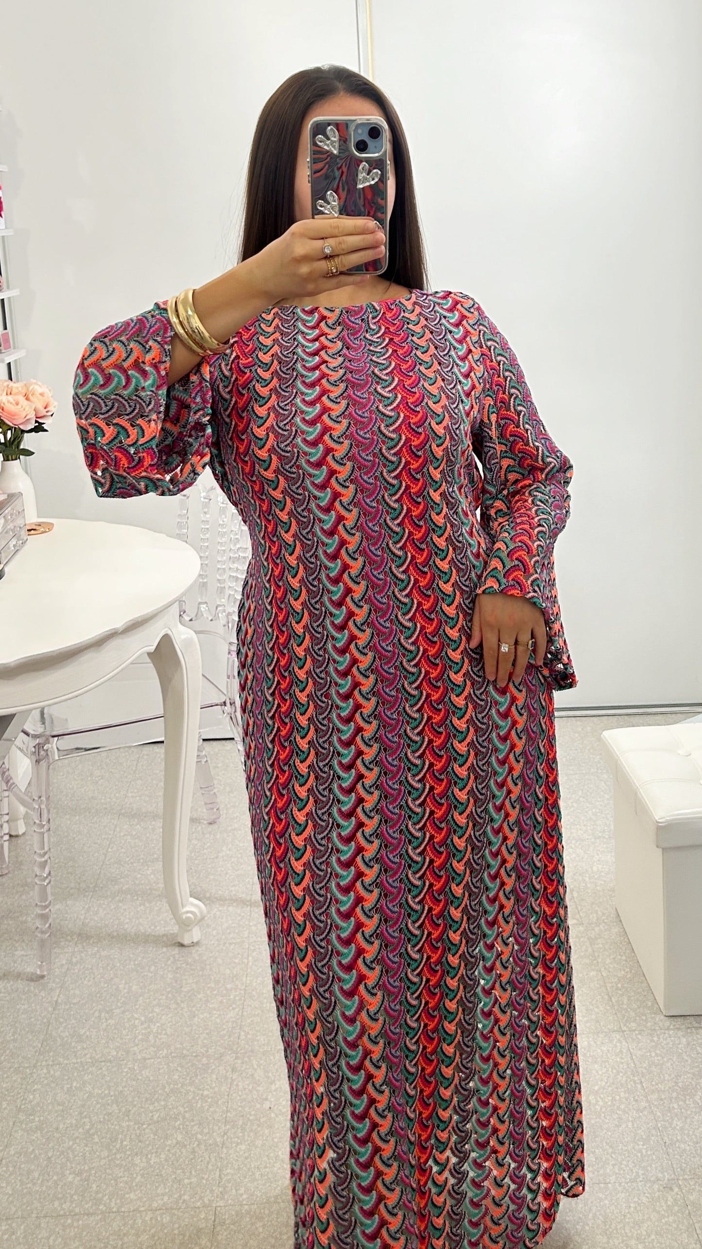 Robe longue crochet à nouer