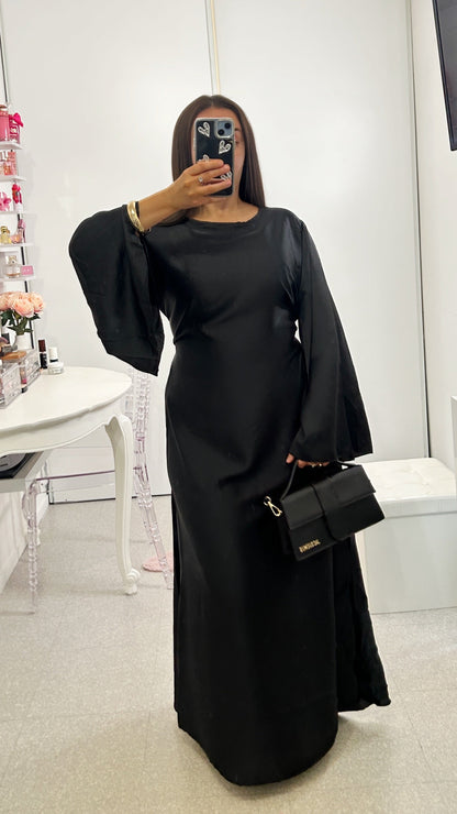 Abaya de satén morado