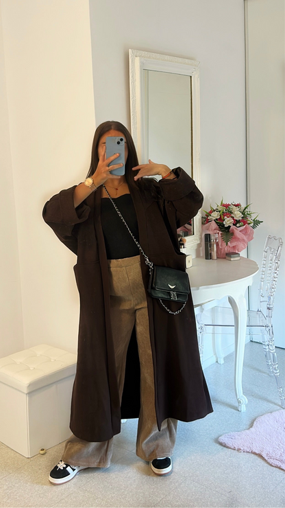 Manteau long marron