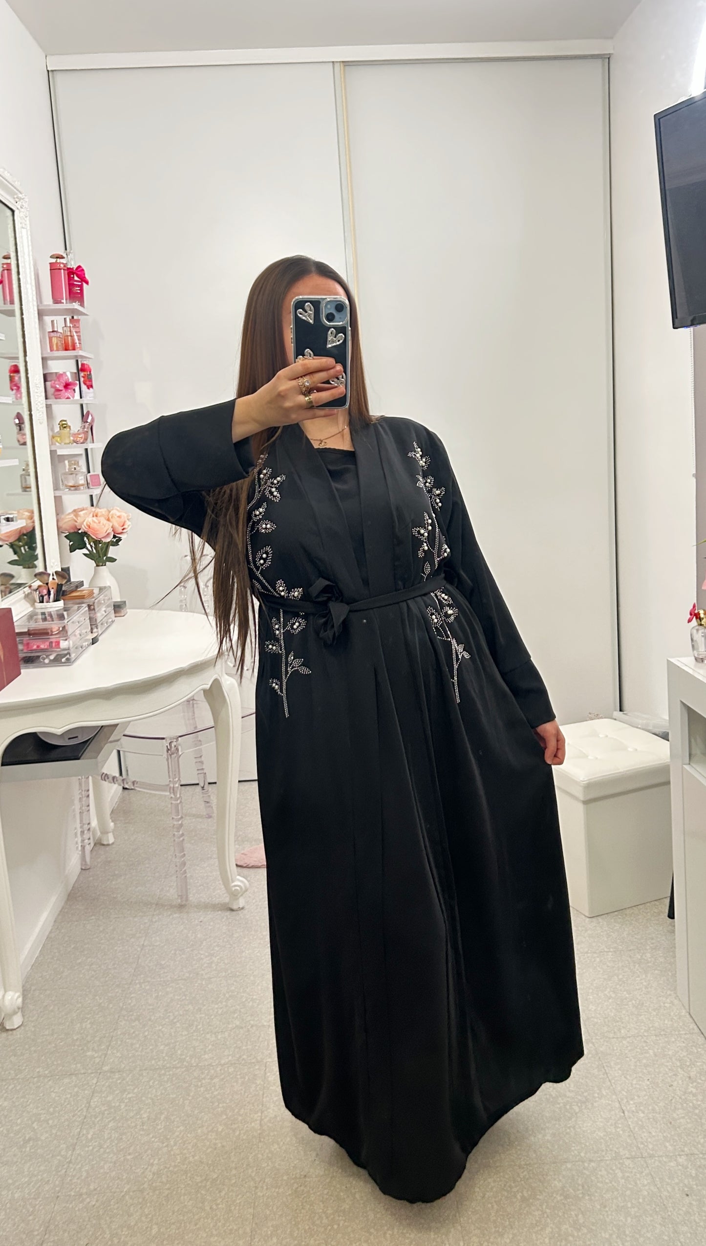 Abaya kimono avec strass