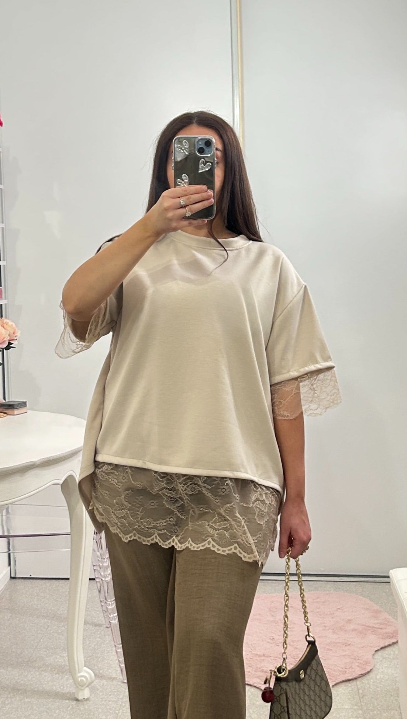 T-shirt oversize dos en dentelle