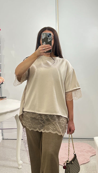 T-shirt oversize dos en dentelle