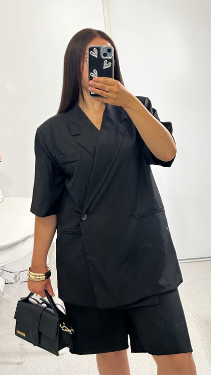Ensemble blazer short bermuda oversize
