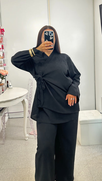 conjunto de kimono verde caqui