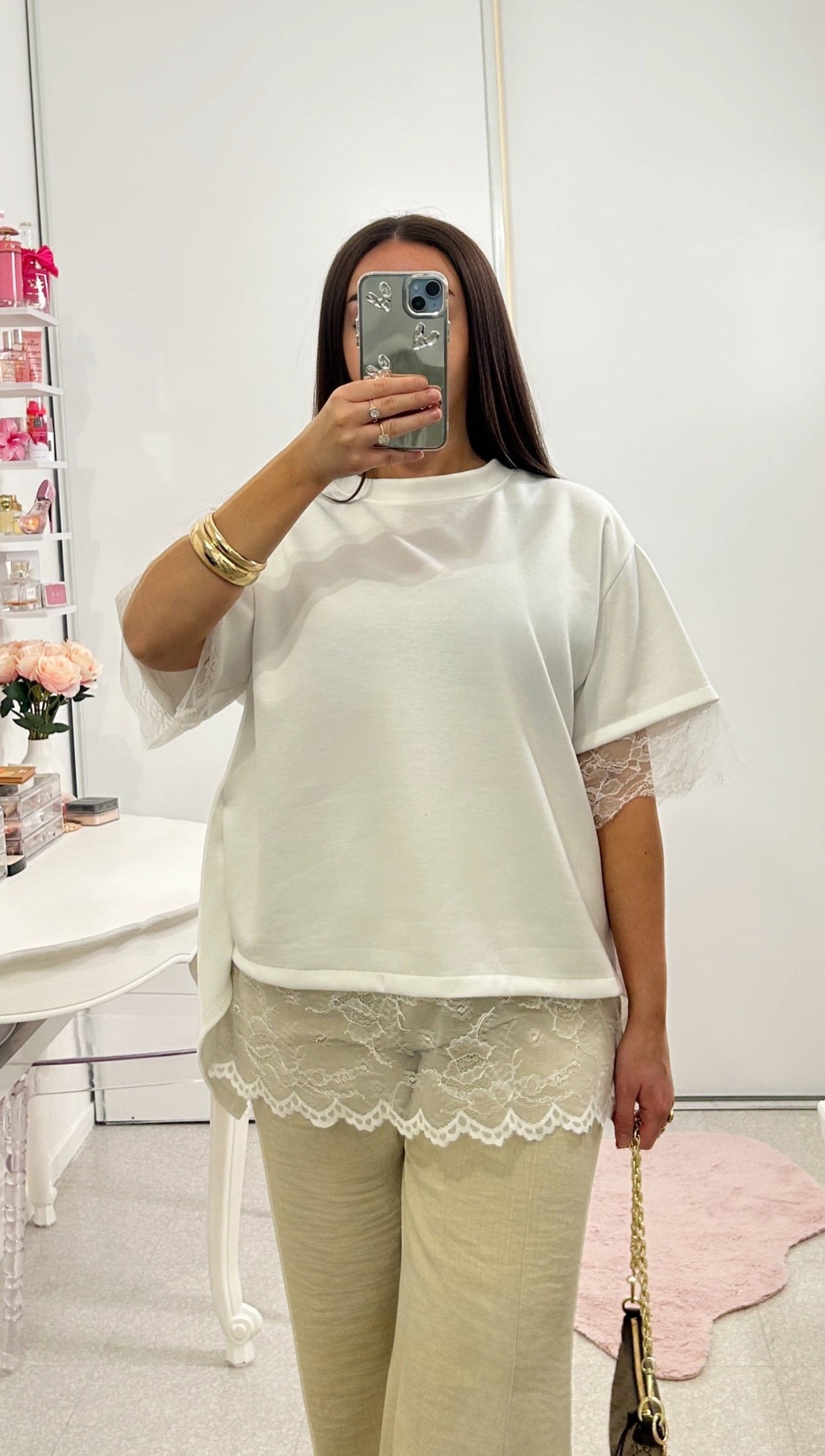 T-shirt oversize dos en dentelle