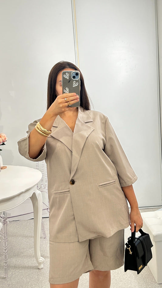 Ensemble blazer short bermuda oversize