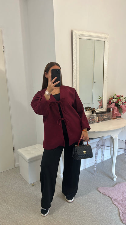 Gilet à noeud bordeaux