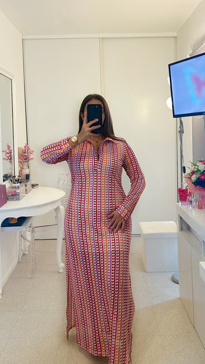 Robe longue en crochet