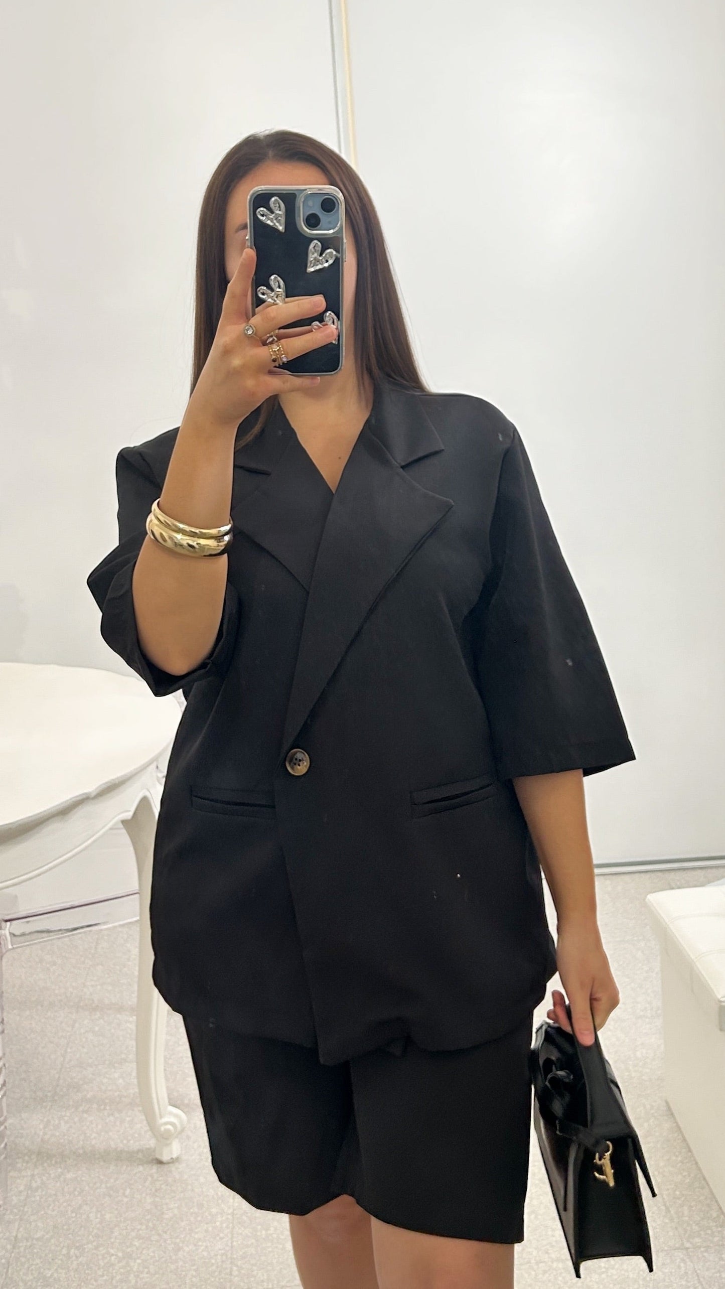 Ensemble blazer short bermuda oversize