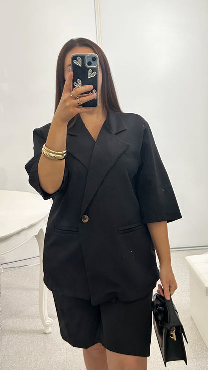 Ensemble blazer short bermuda oversize