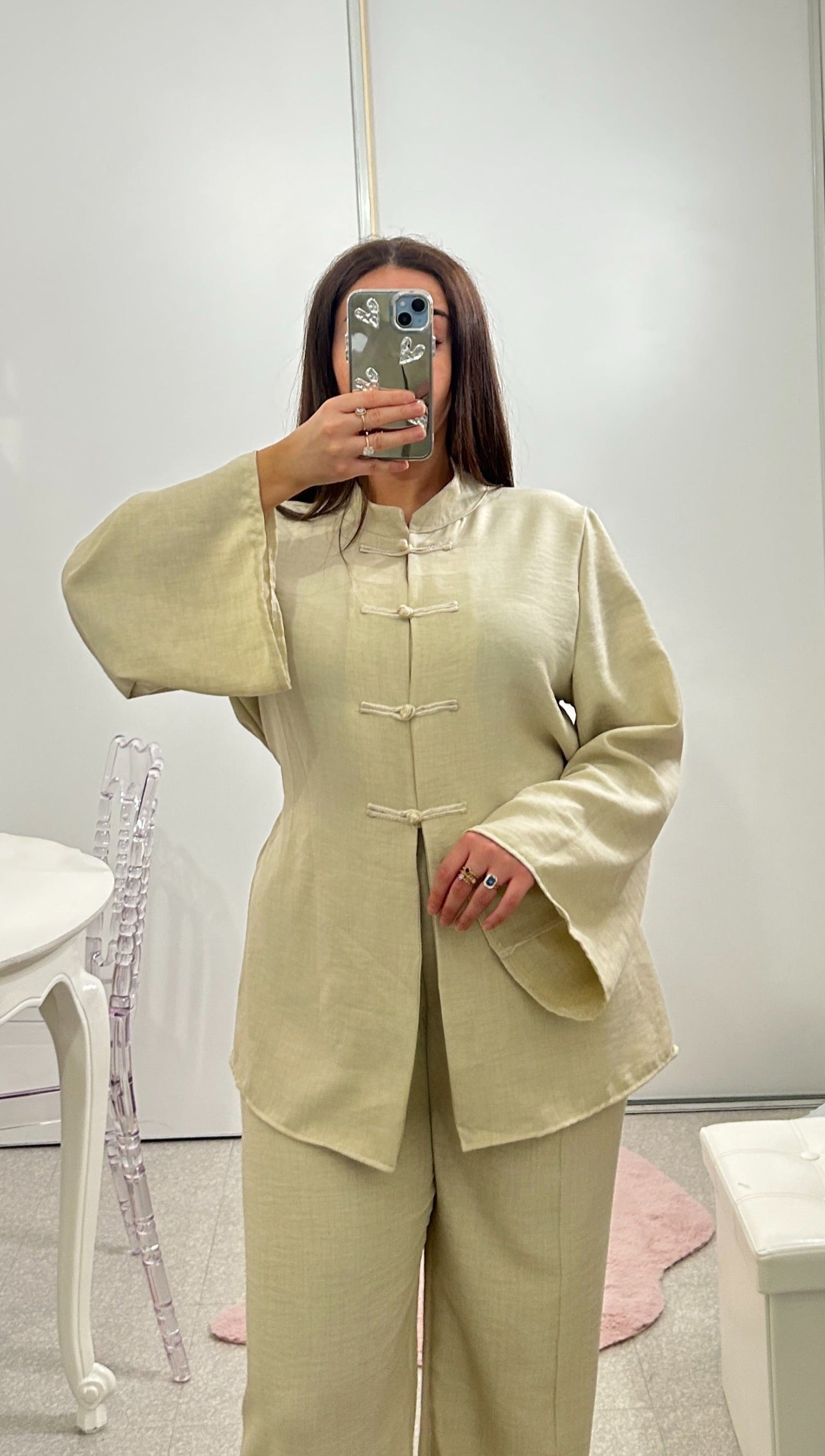 Conjunto largo asiático beige