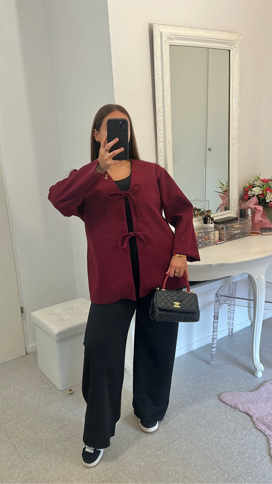 Gilet à noeud bordeaux