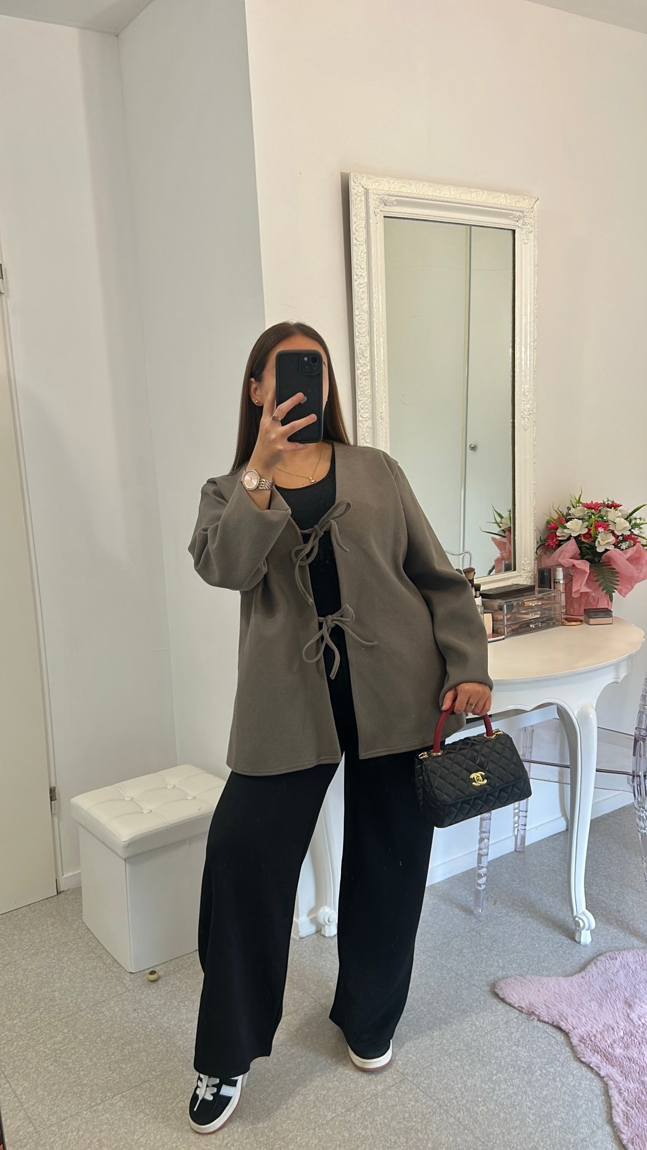 Gilet à noeud taupe