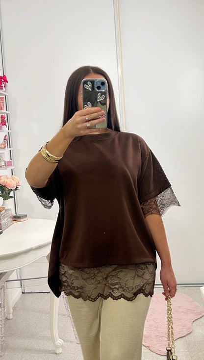 T-shirt oversize dos en dentelle
