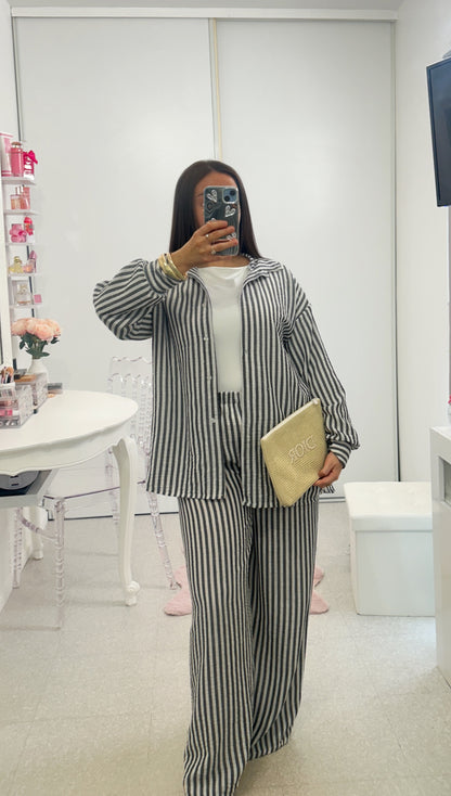 Ensemble chemise à rayures