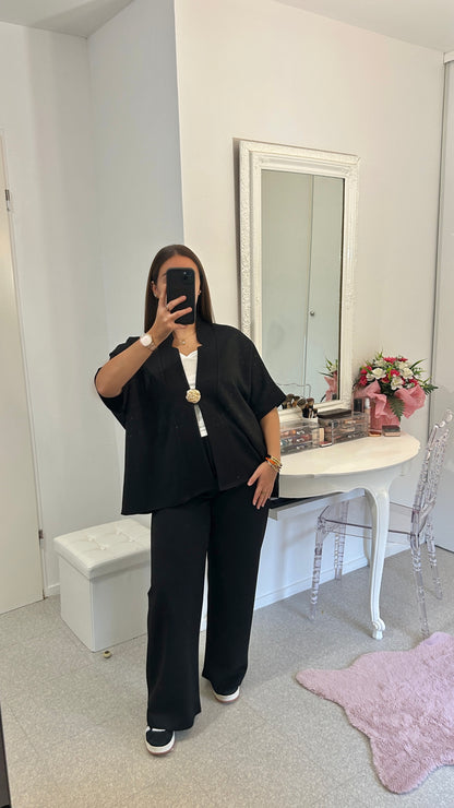 Ensemble long noir avec broche
