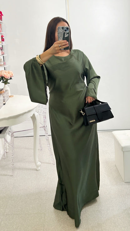 Abaya de satén morado