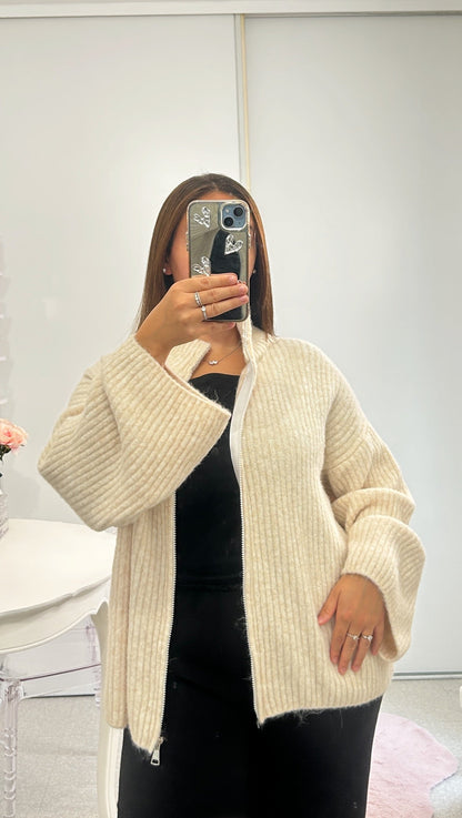 Gilet à zip en laine doux
