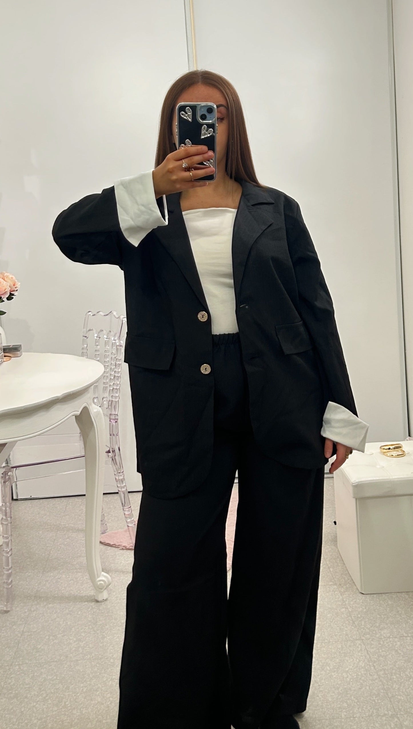 Ensemble blazer oversize effet lin