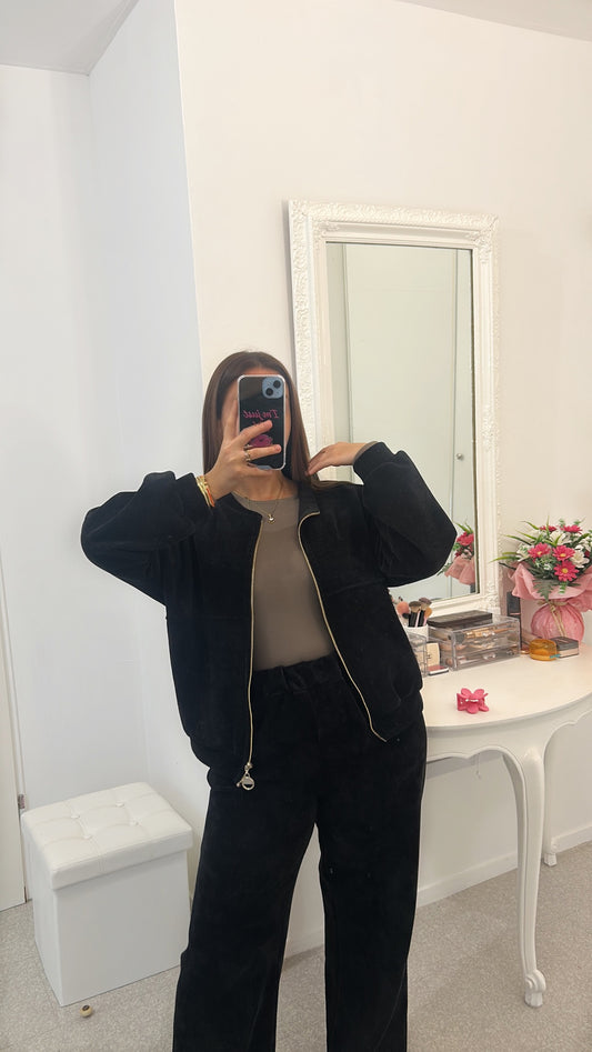 Ensemble jogging côtelé noir