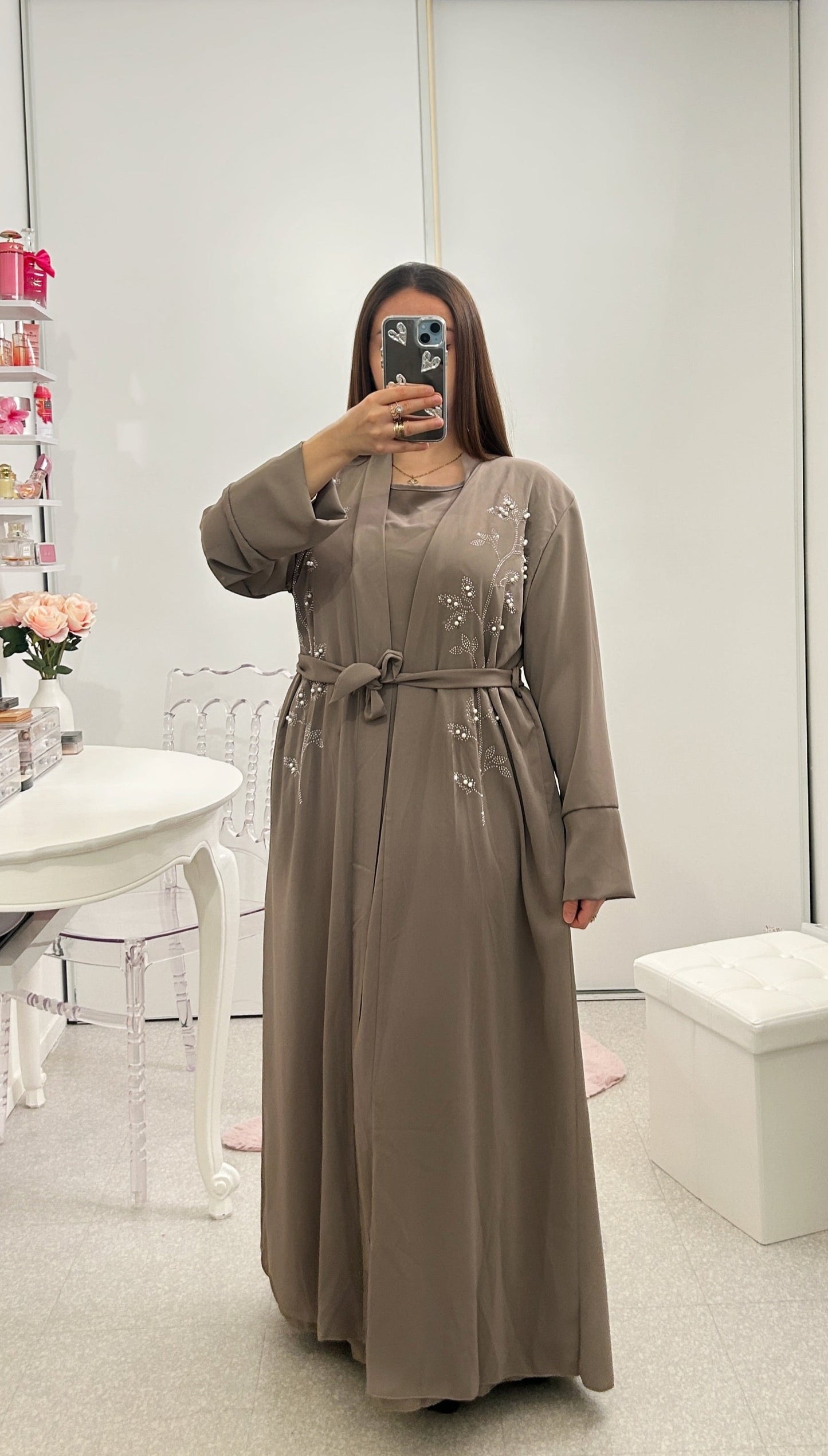 Abaya kimono avec strass